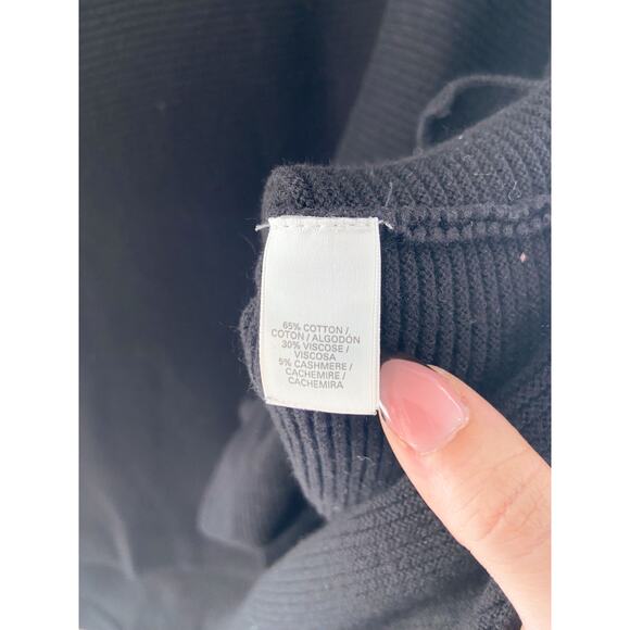 Victoria's Secret Black Knit Slouchy Oversized Cashmere Blend Sweater Large - Picture 5 of 6